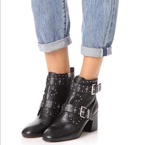 Rebecca Minkoff Black Leather Studded Booties